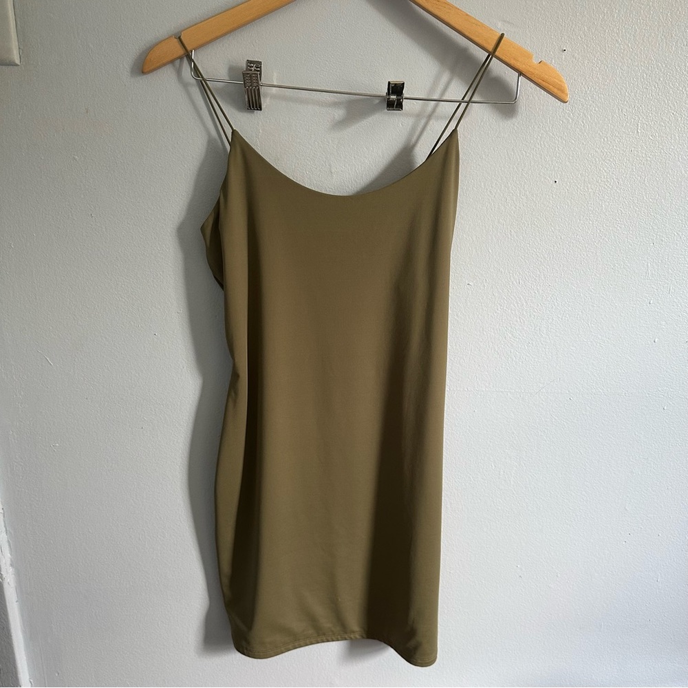 Garage | Olive Green Bungee Body-con Mini Dress